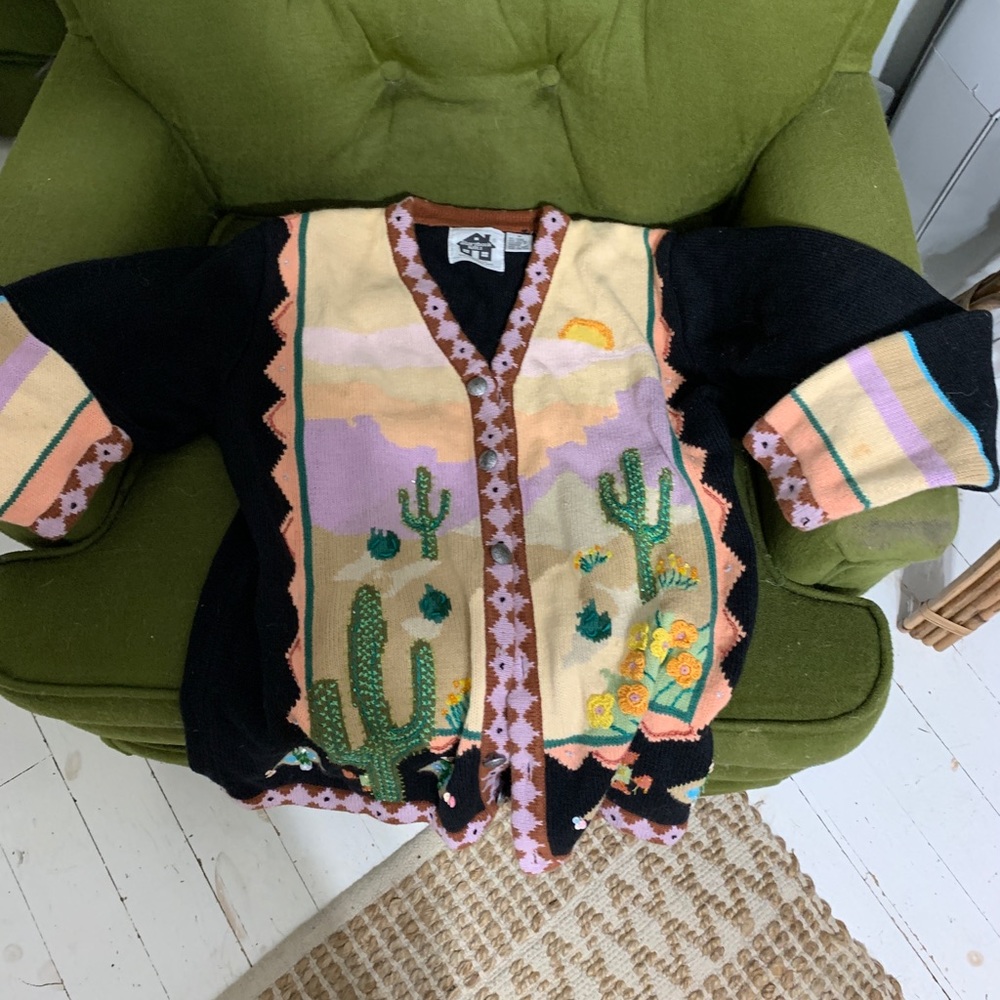 Storybook knits vintage  grandma cactus sweater